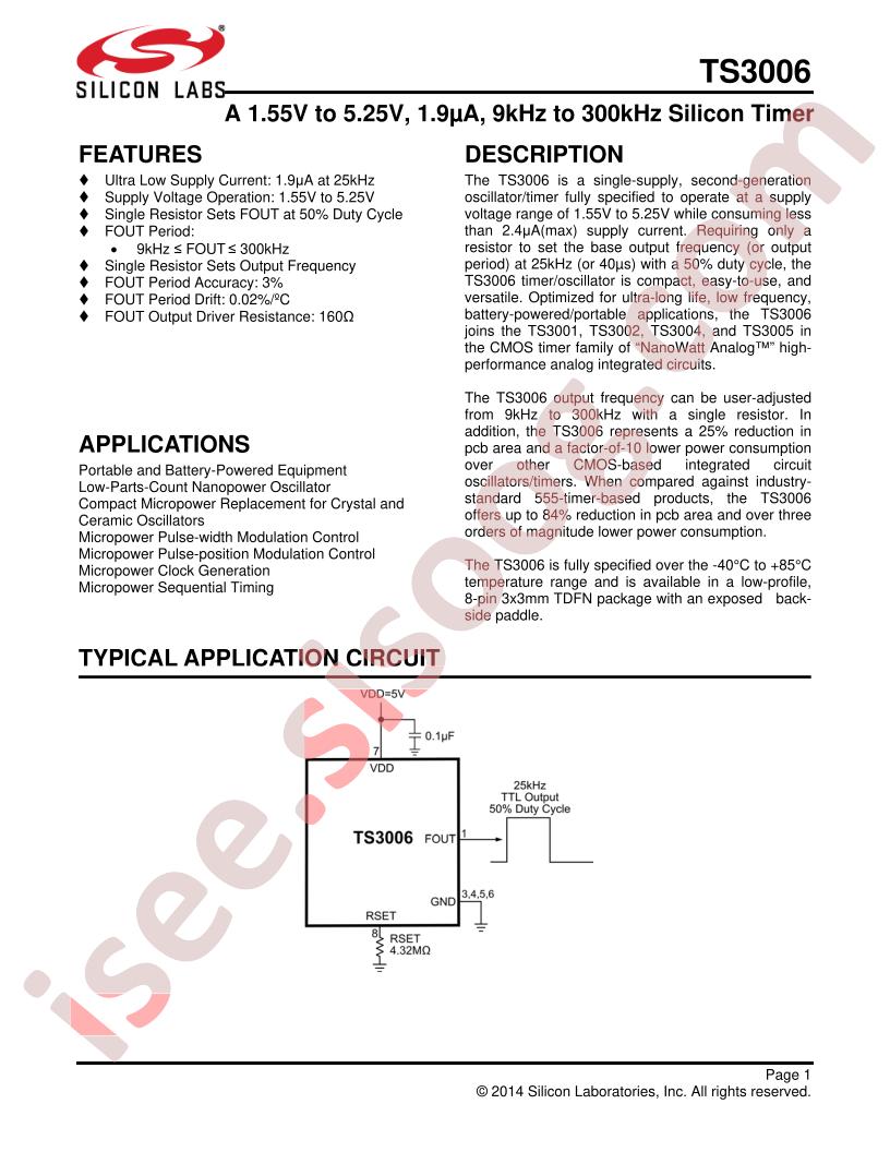 TS3006 Datasheet