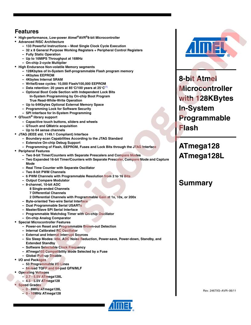 ATmega128(L) Summary