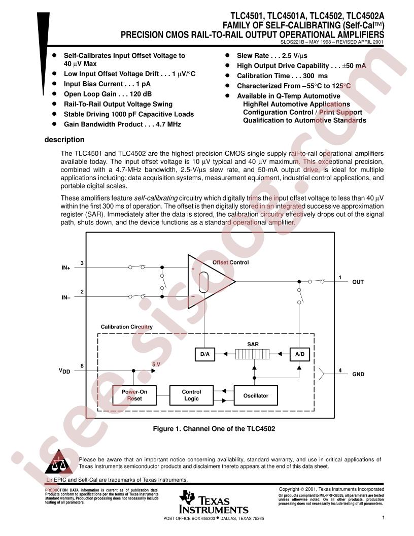 TLC4501/A, TLC4502/A