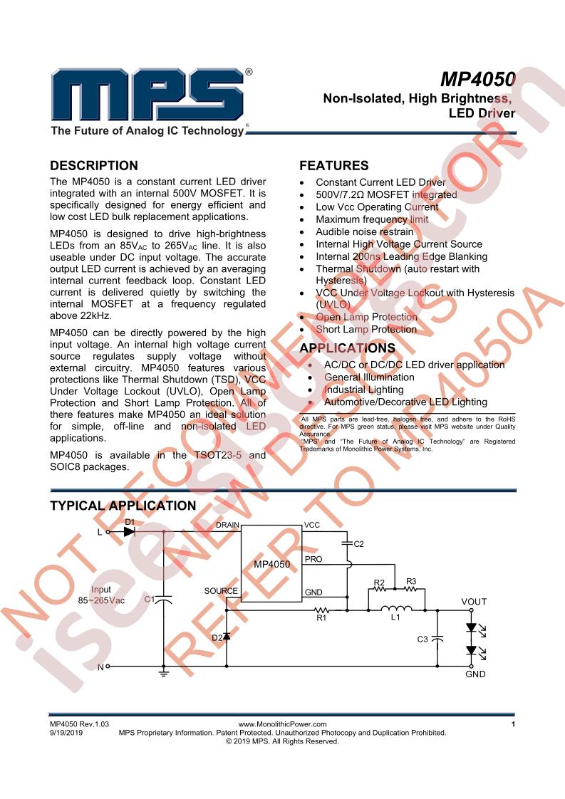 MP4050 Datasheet