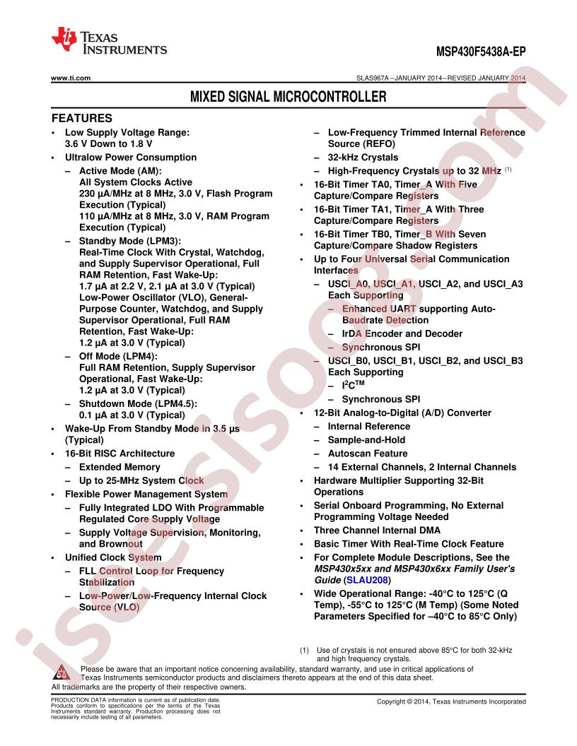 MSP430F5438A-EP