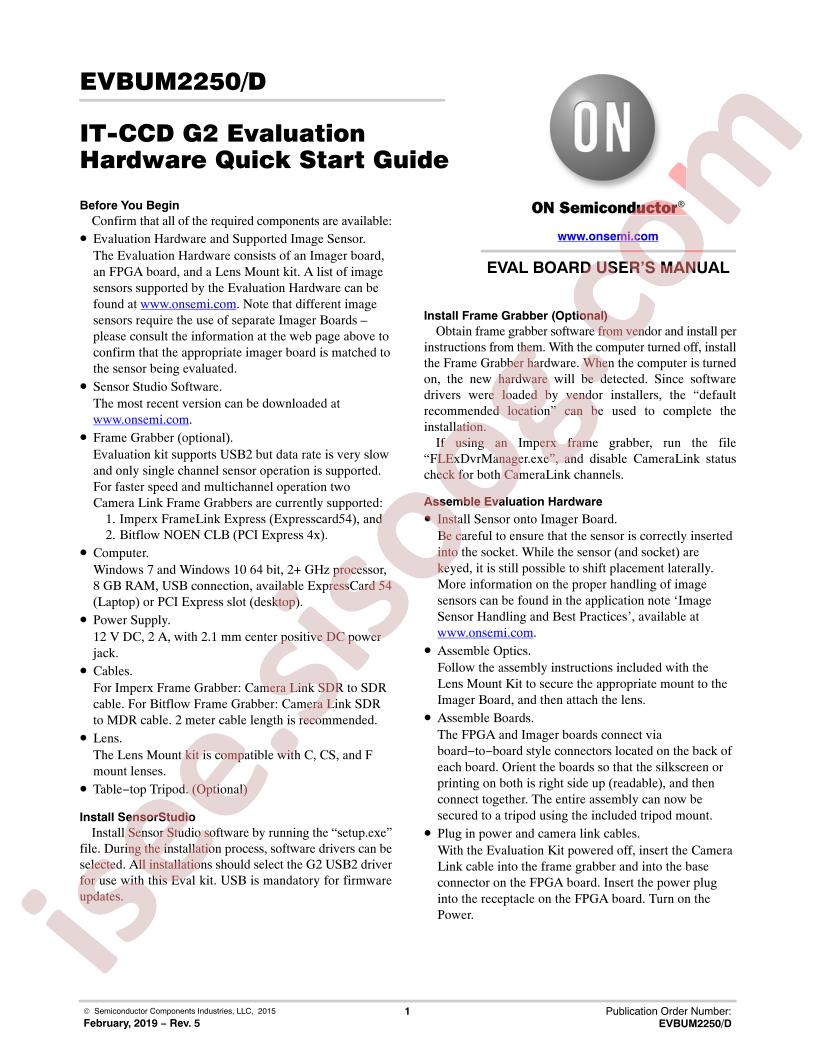 IT-CCD Evaluation Hrdw Quick Start Guide