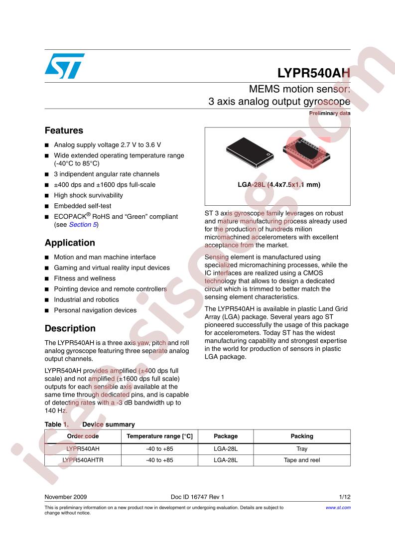 LYPR540AH