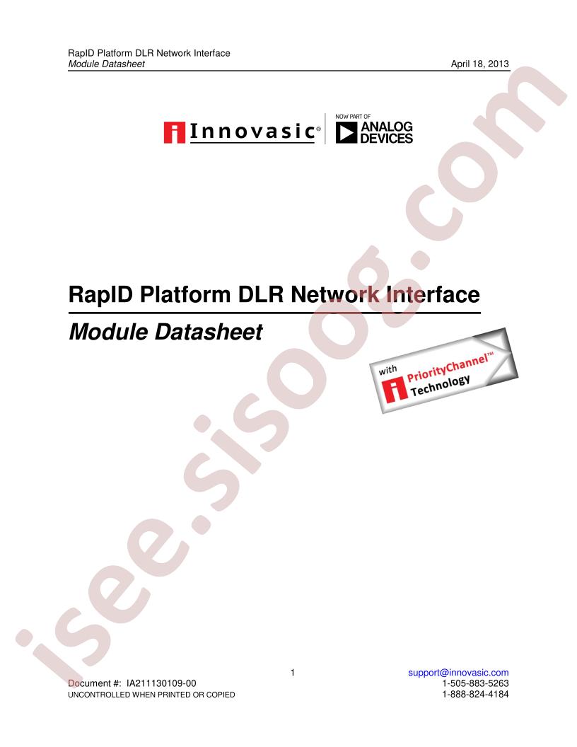 RapID Platform DLR Network Interface