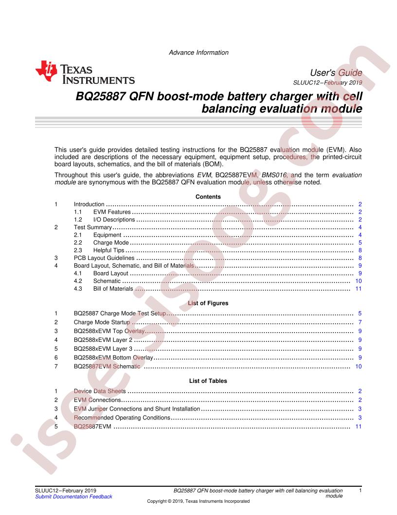 BQ25887EVM User Guide