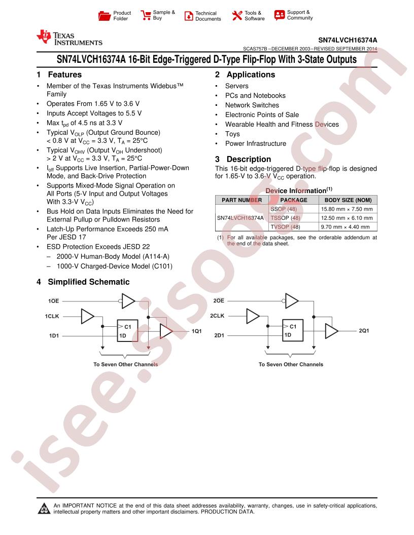 SN74LVCH16374A