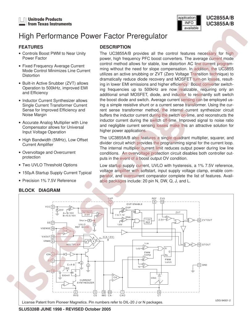 UC2855A/B, UC3855A/B