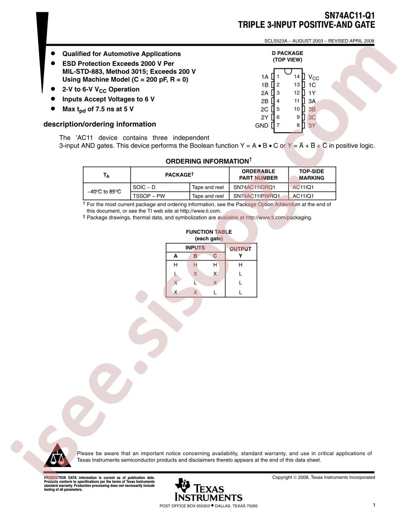 SN74AC11-Q1