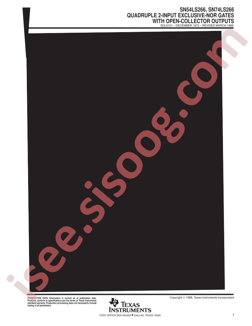 SN54LS266, SN74LS266