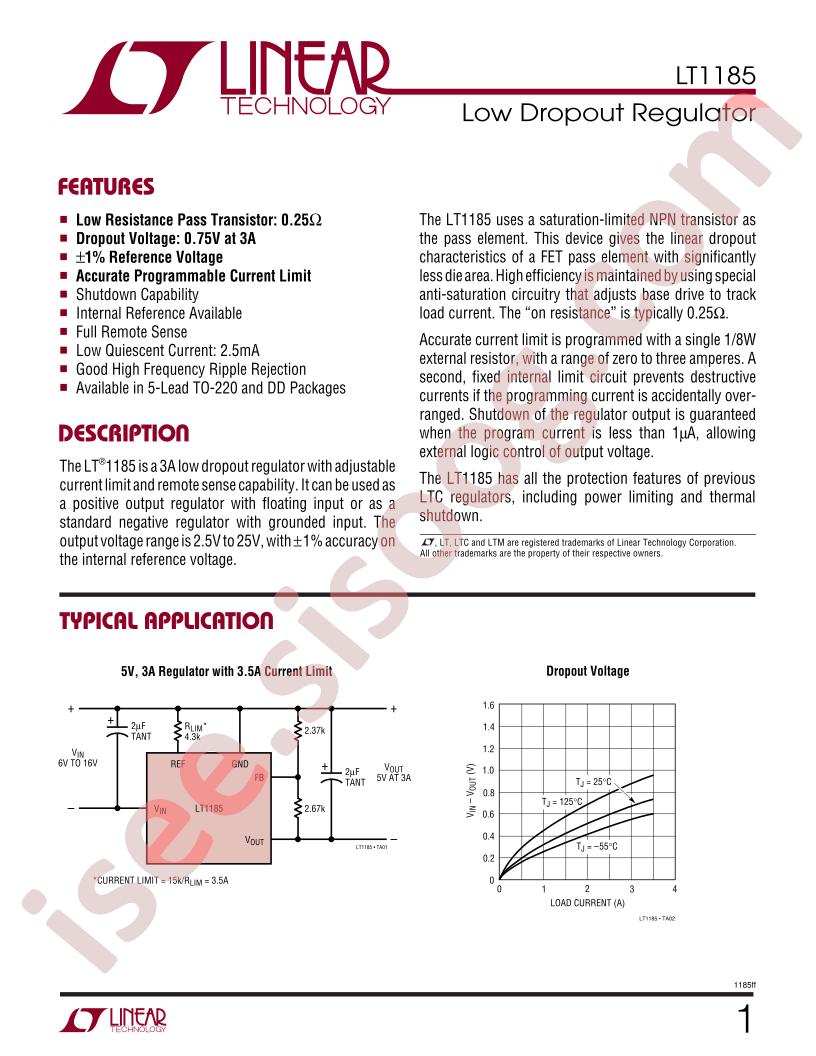 LT1185 Datasheet