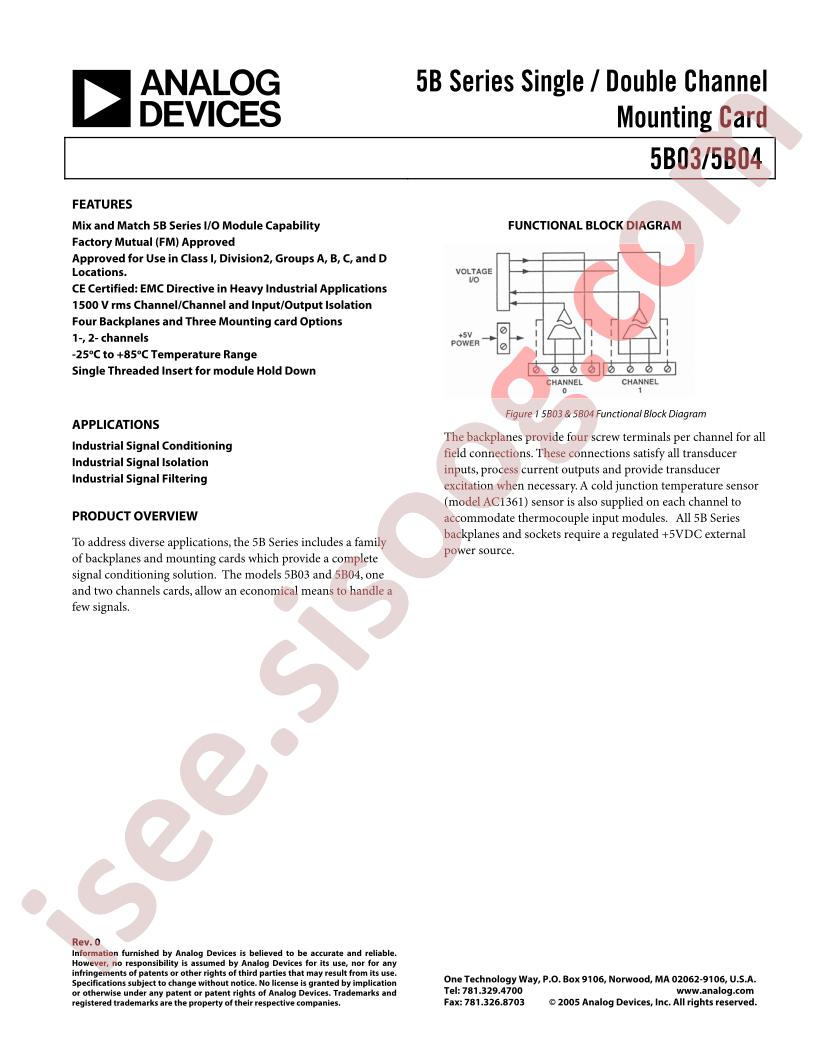 5B03, 5B04 Datasheet