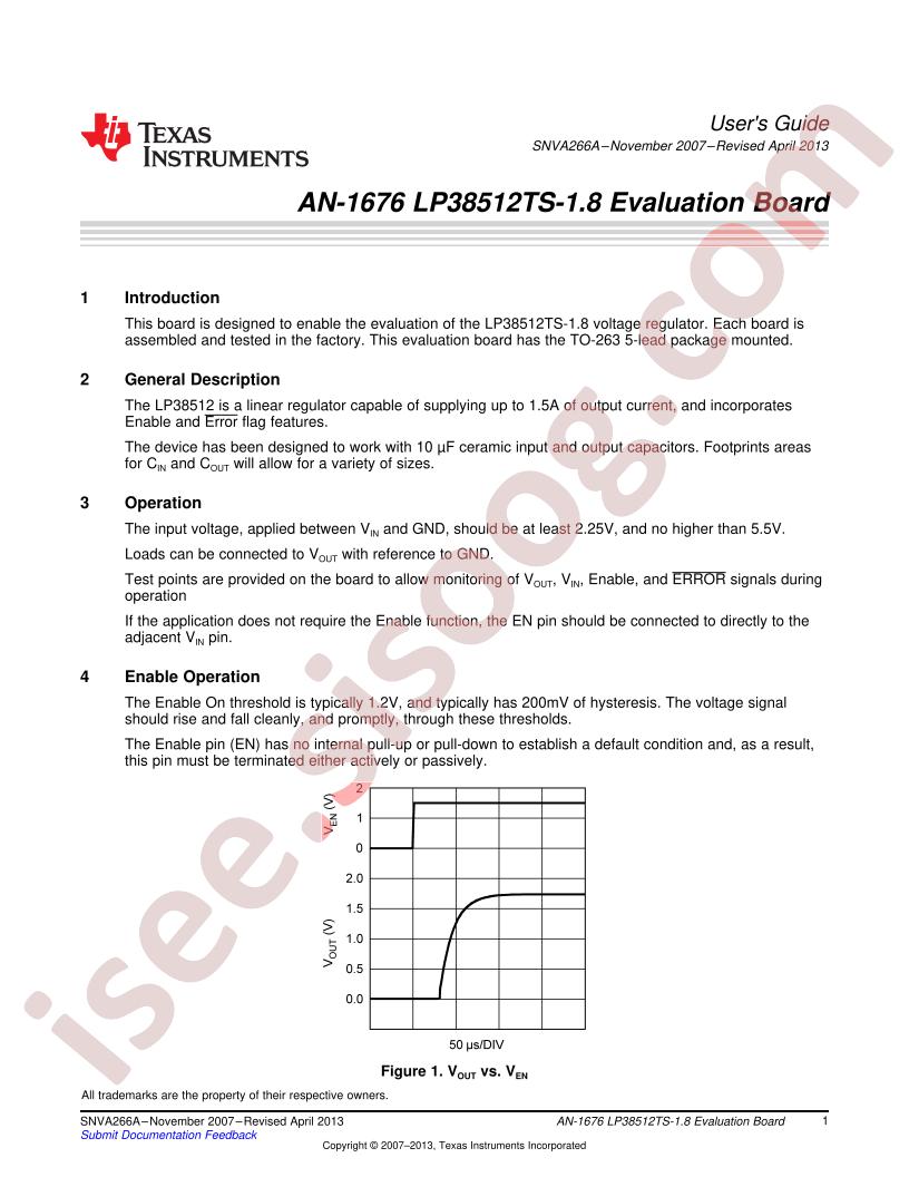 LP38512TS-1.8 Eval Board