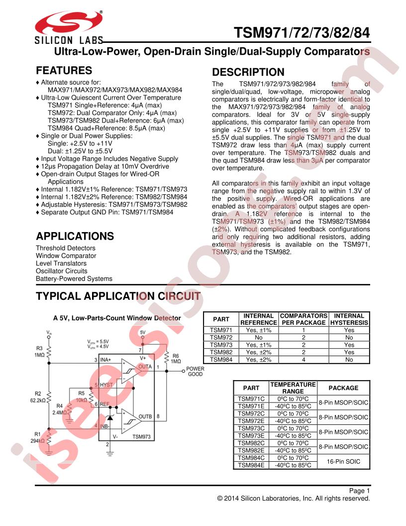 TSM97x, 98x Datasheet