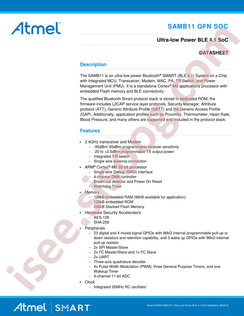 SAMB11 Datasheet