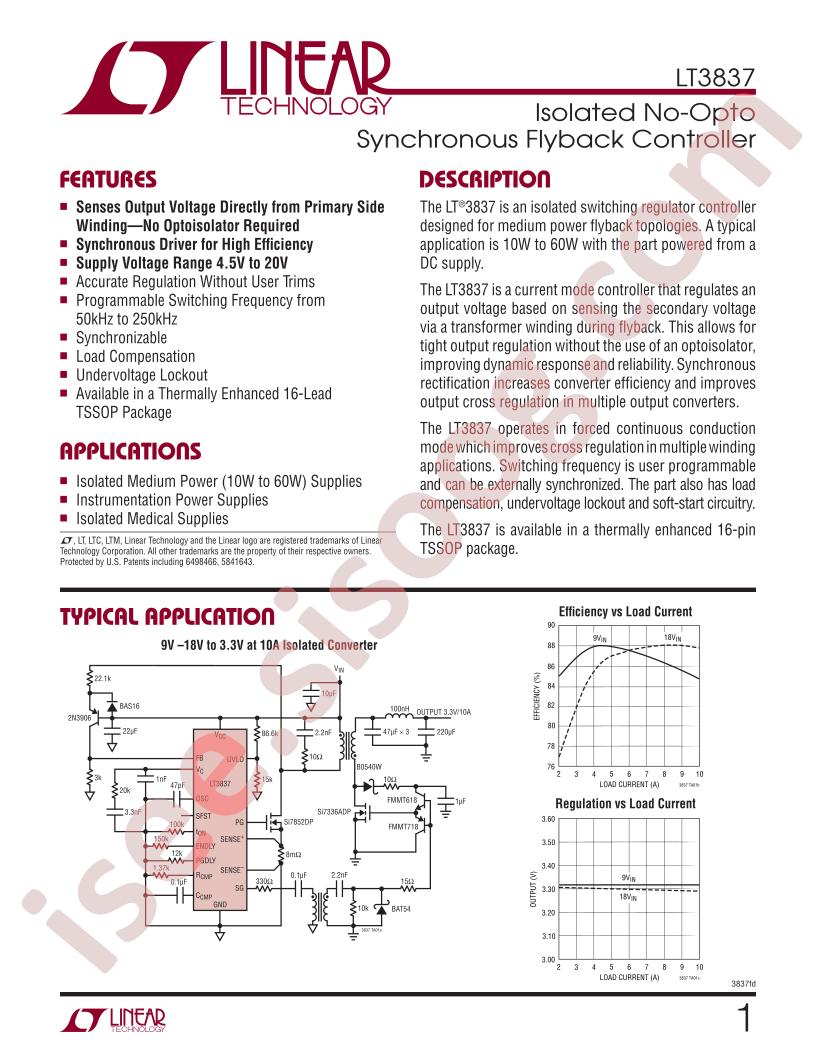 LT3837 Datasheet