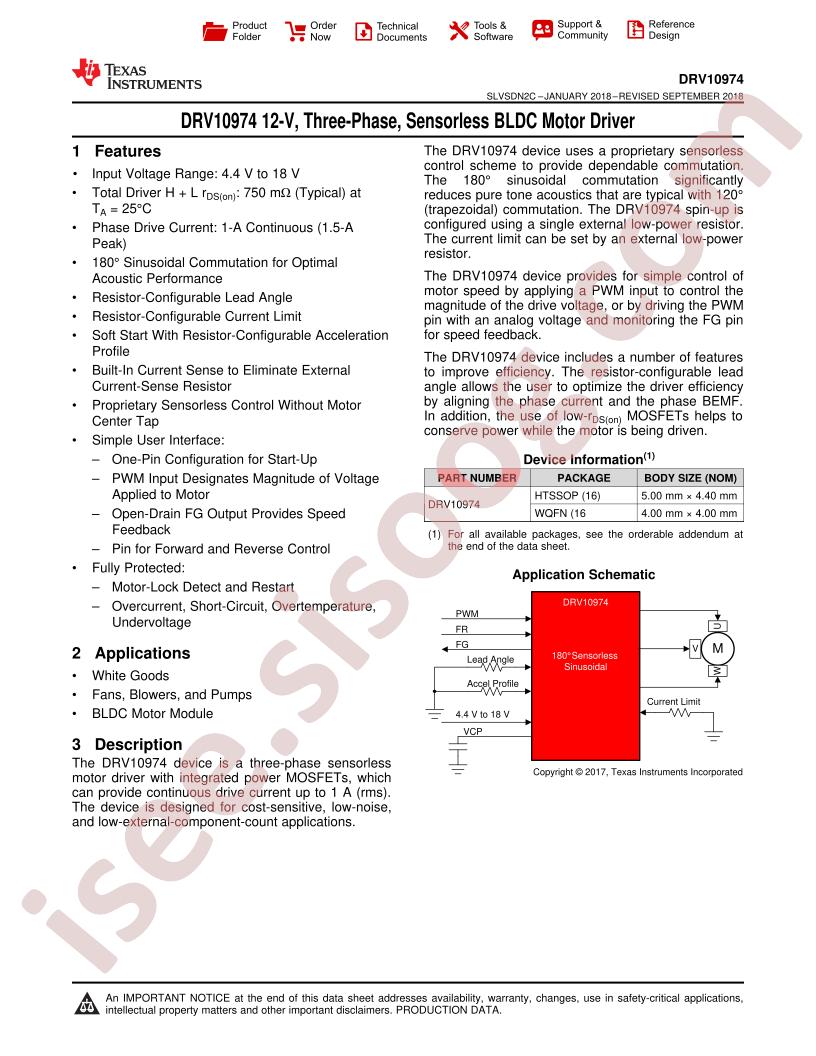 DRV10974 Datasheet