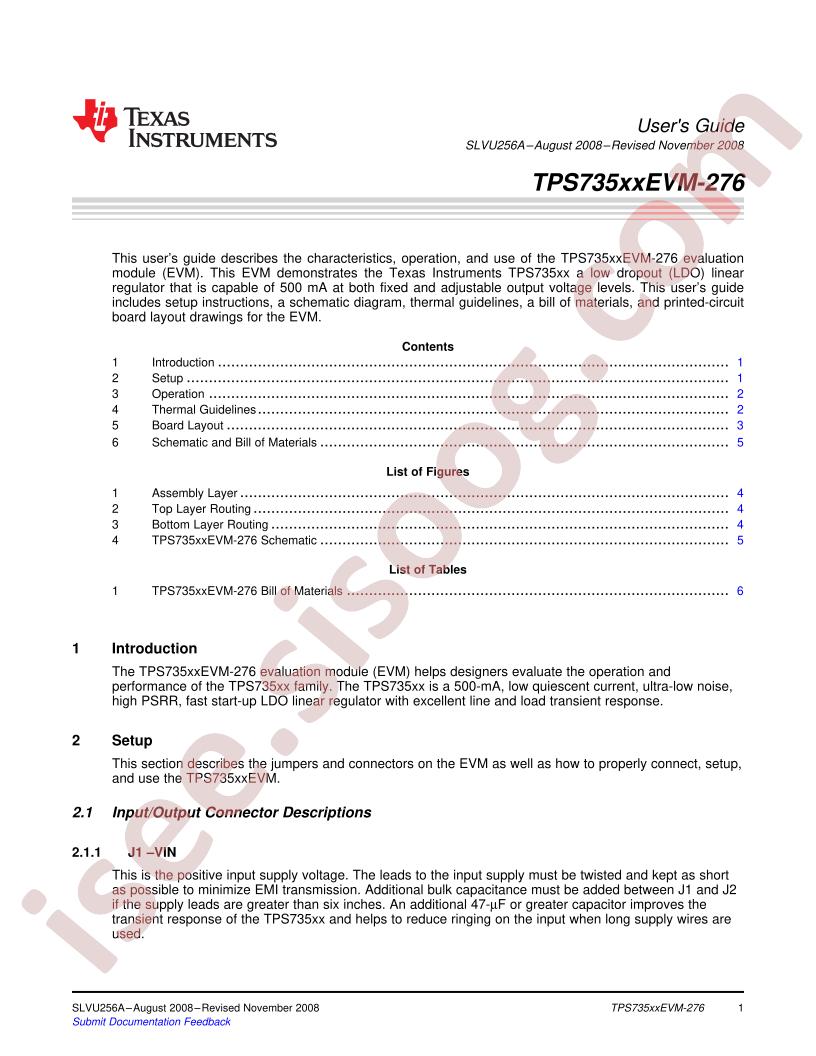 TPS735xxEVM-276 User Guide