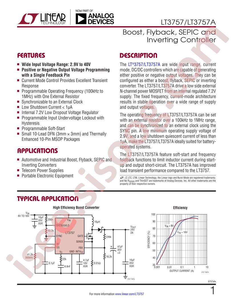 LT3757(A) Datasheet