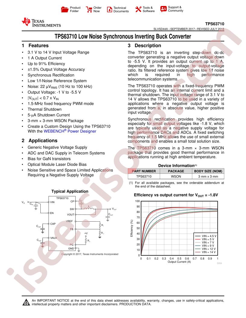TPS63710 Datasheet