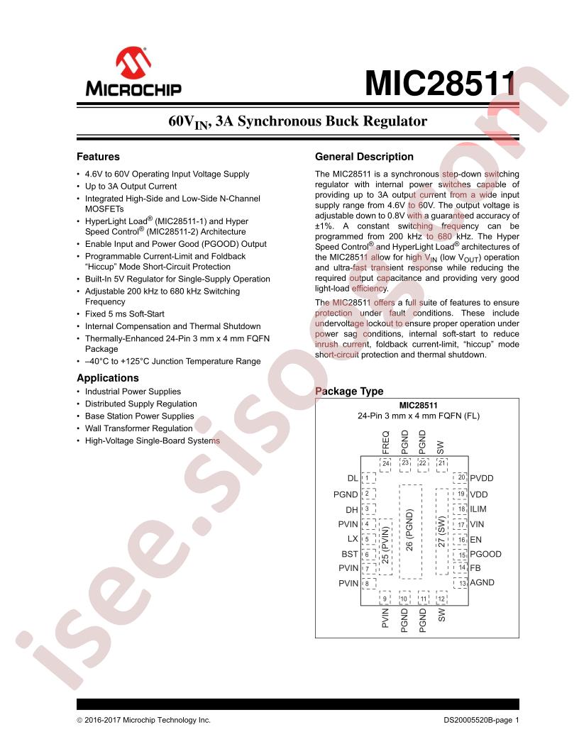 MIC28511 Datasheet