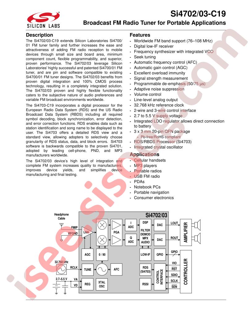 Si4702/03-C19 Data Short