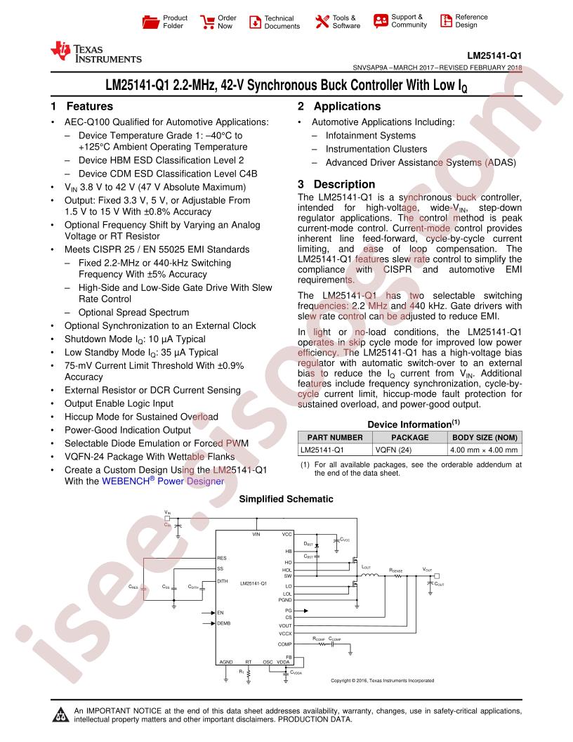 LM25141-Q1 Datasheet
