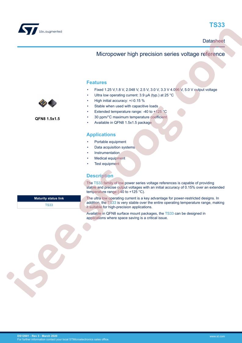 TS33 Datasheet
