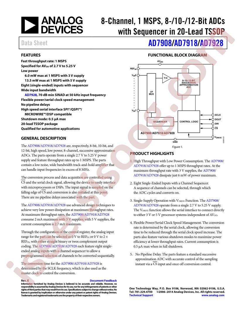 AD7908,18,28 Datasheet