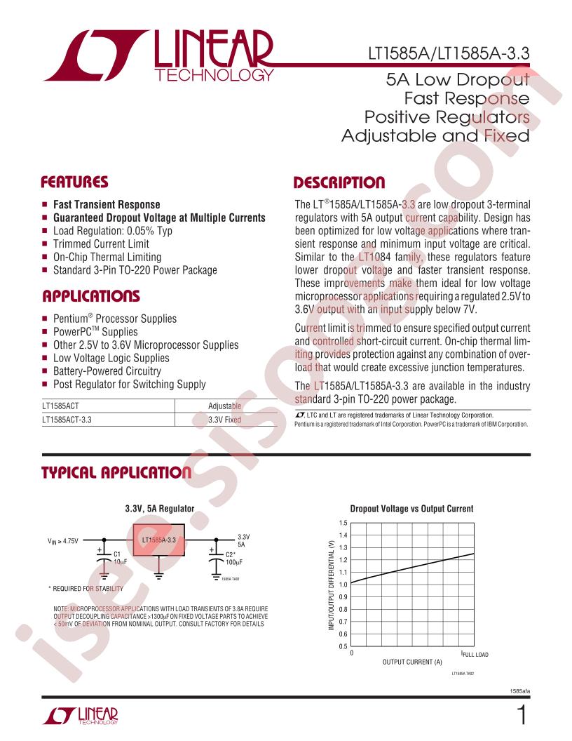 LT1585A, LT1585A-3.3