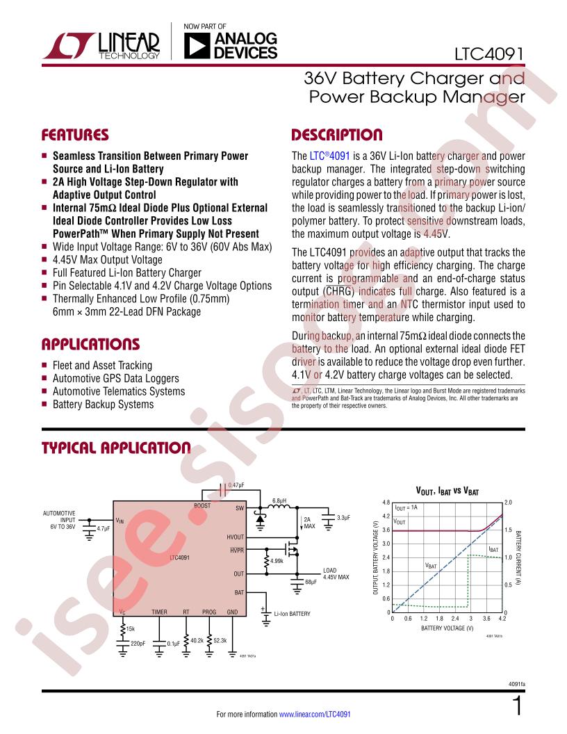 LTC4091 Datasheet