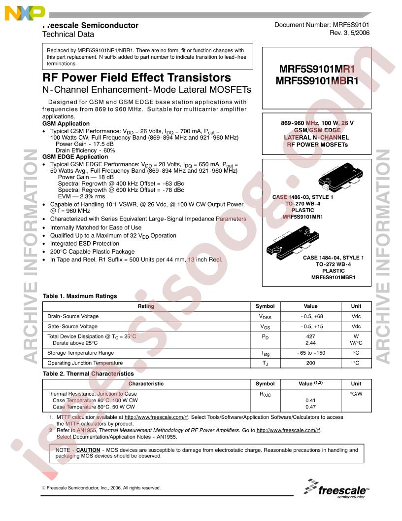 MRF5S9101MR1,MBR1