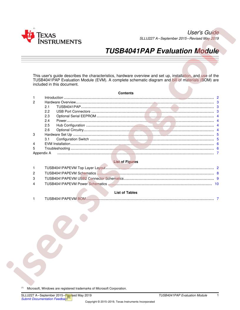 TUSB4041PAPEVM User Guide
