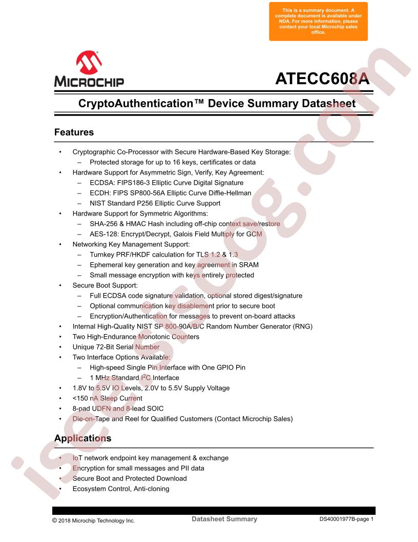 ATECC608A Summary