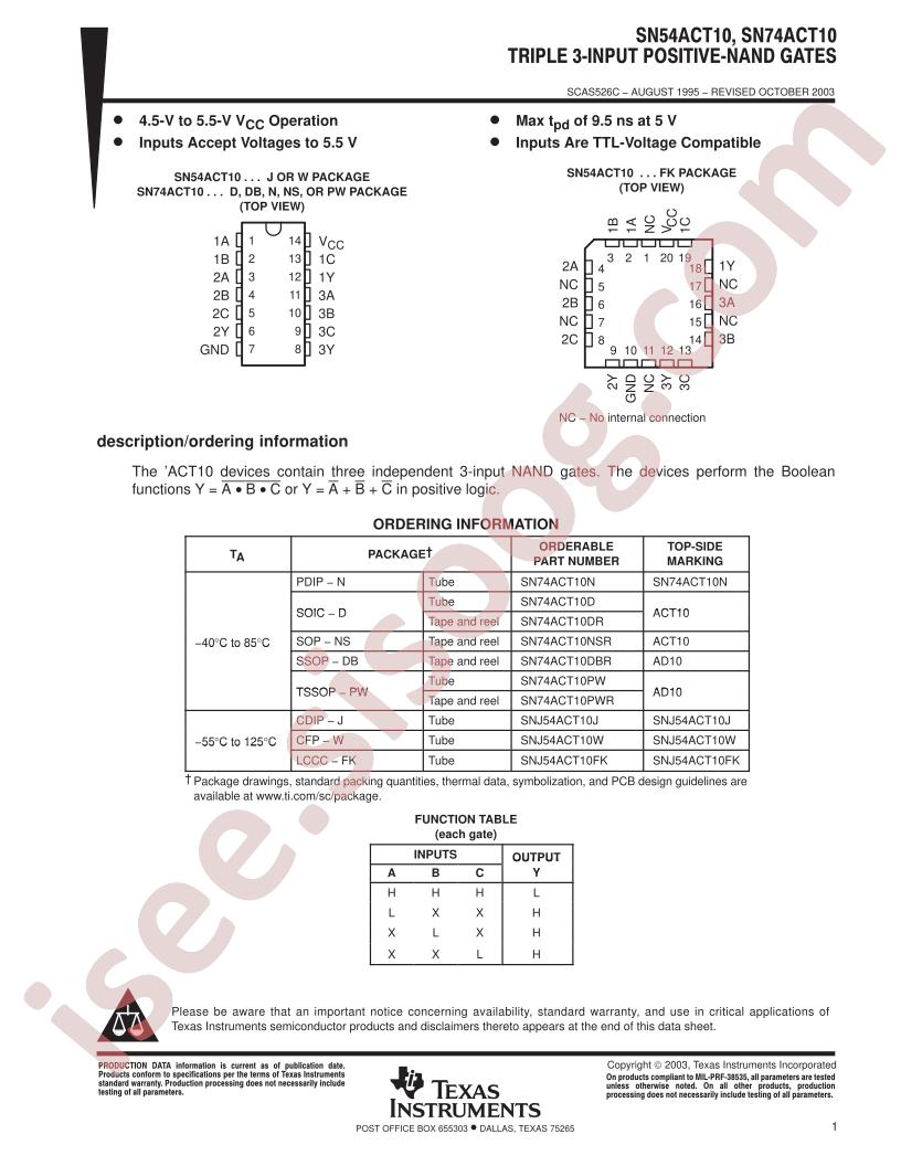 SN54/74ACT10
