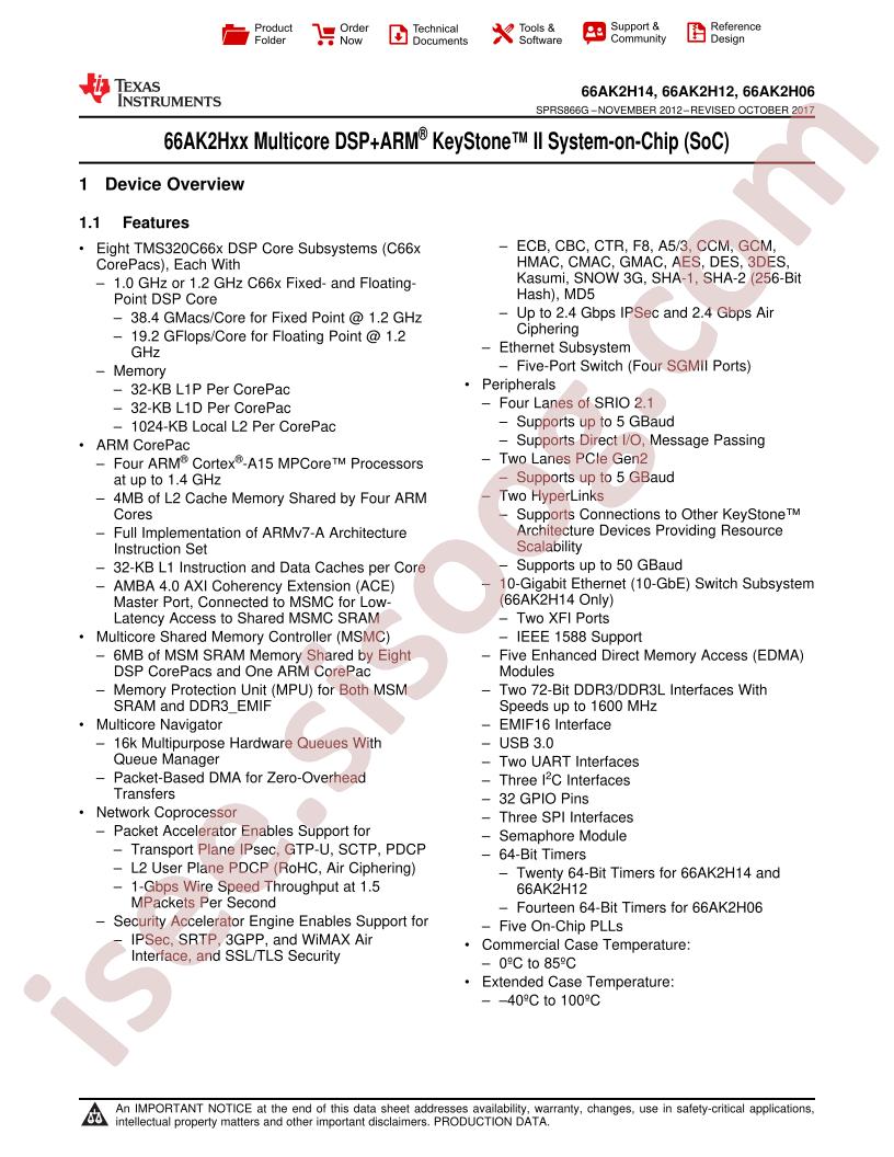 66AK2H06,12,14 Datasheet