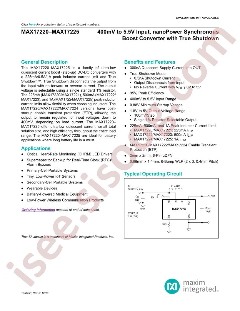 MAX17220-25 Datasheet