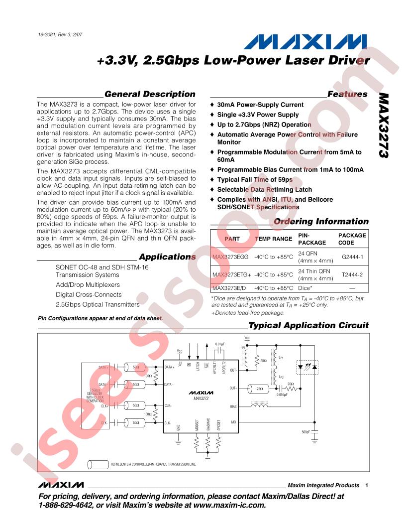 MAX3273 Datasheet