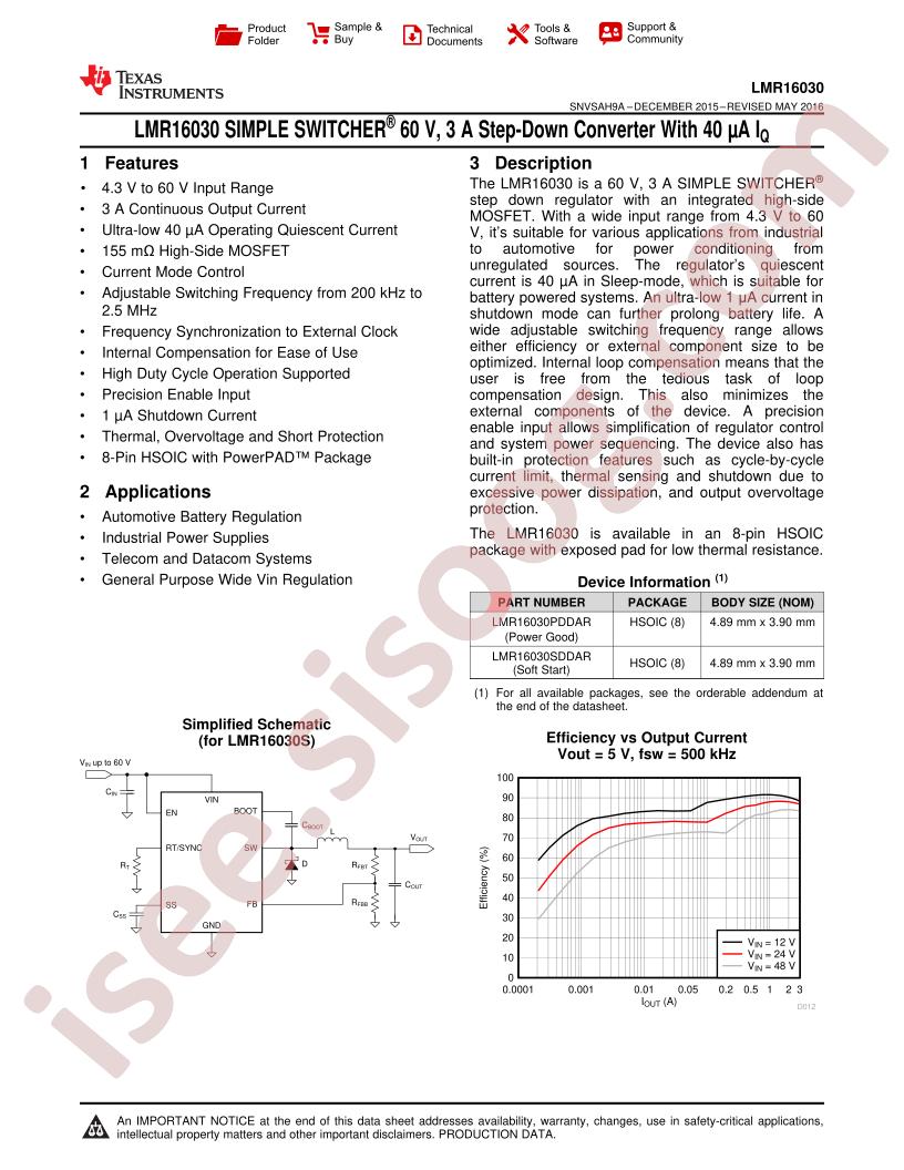 LMR16030 Datasheet