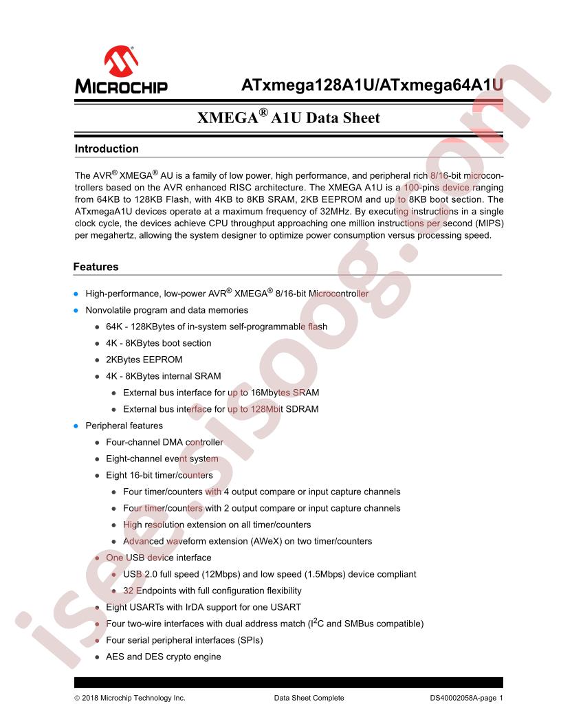 ATxmega128A1U,64A1U