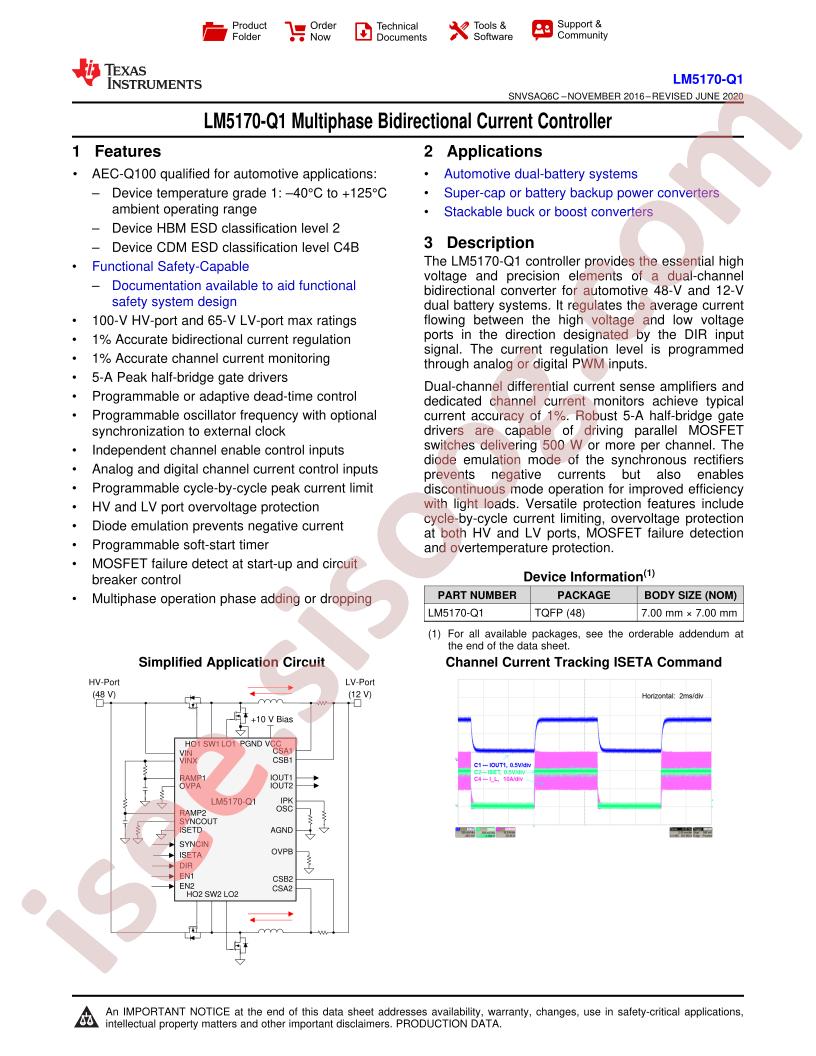 LM5170-Q1 Datasheet
