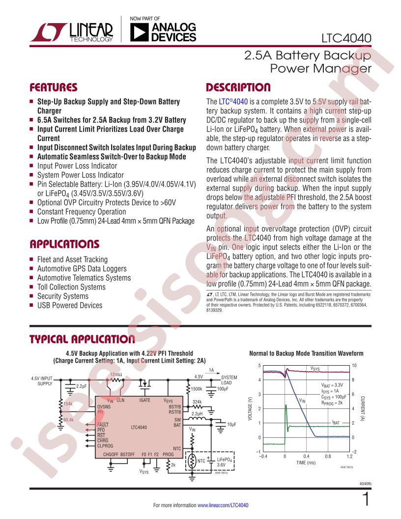 LTC4040 Datasheet