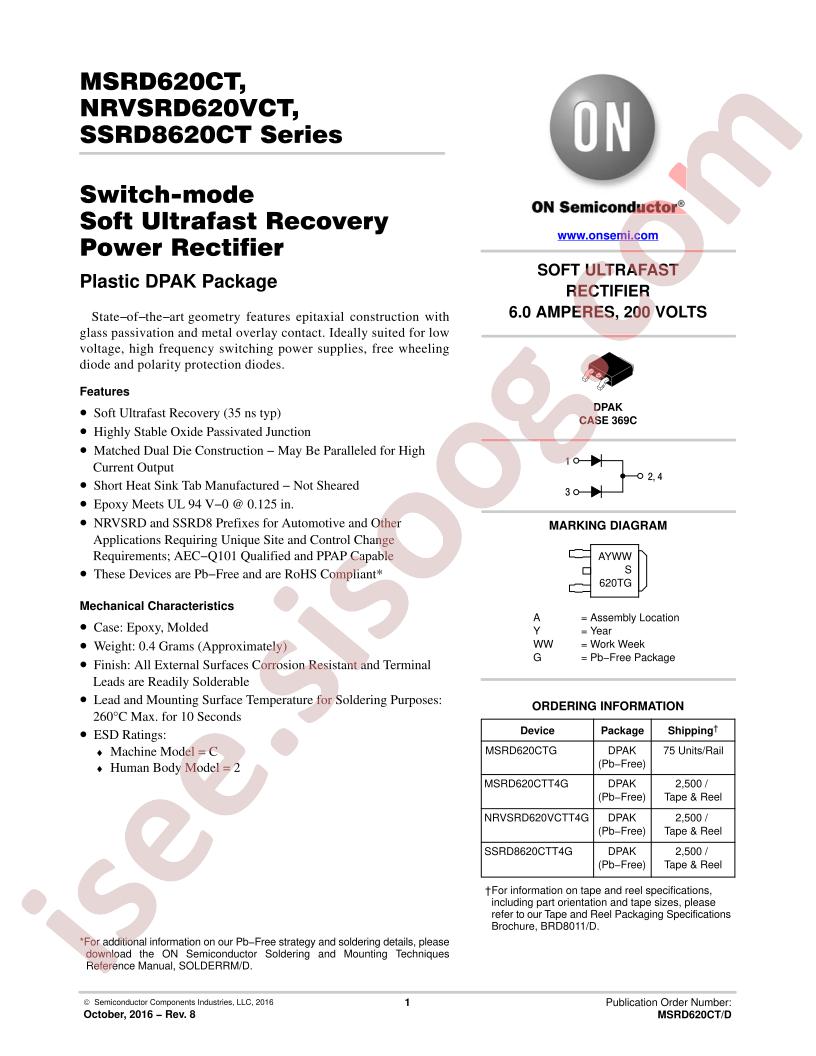 MSRD620CT, NRVSRD620VCT, SSRD8620CT Series