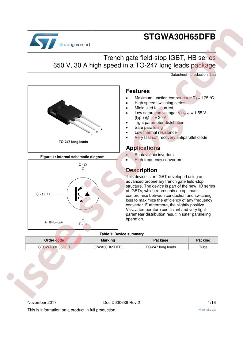 STGWA30H65DFB