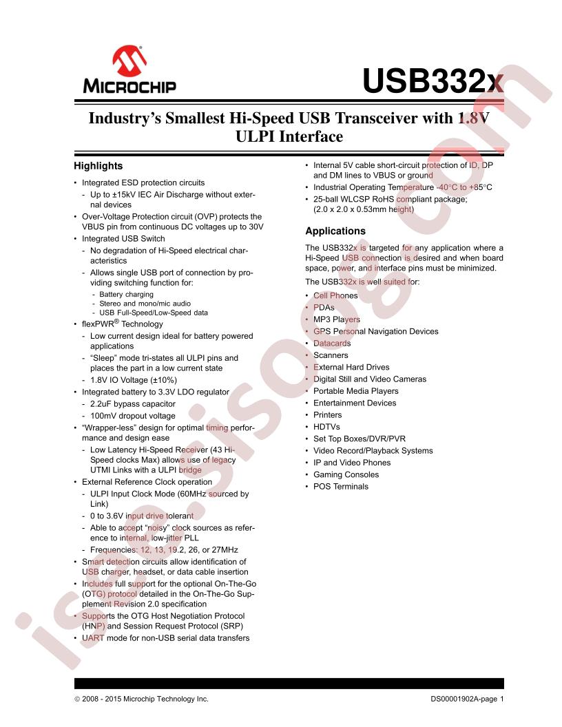 USB332x Datasheet