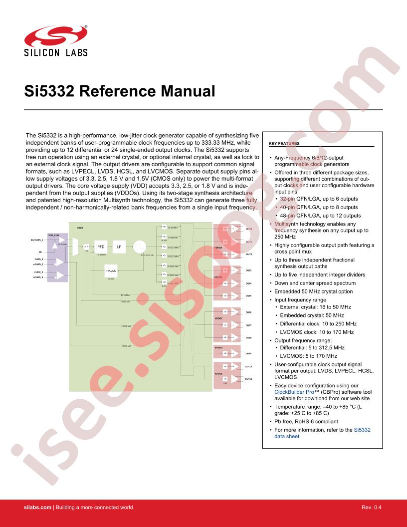 SI5332 Reference Manual