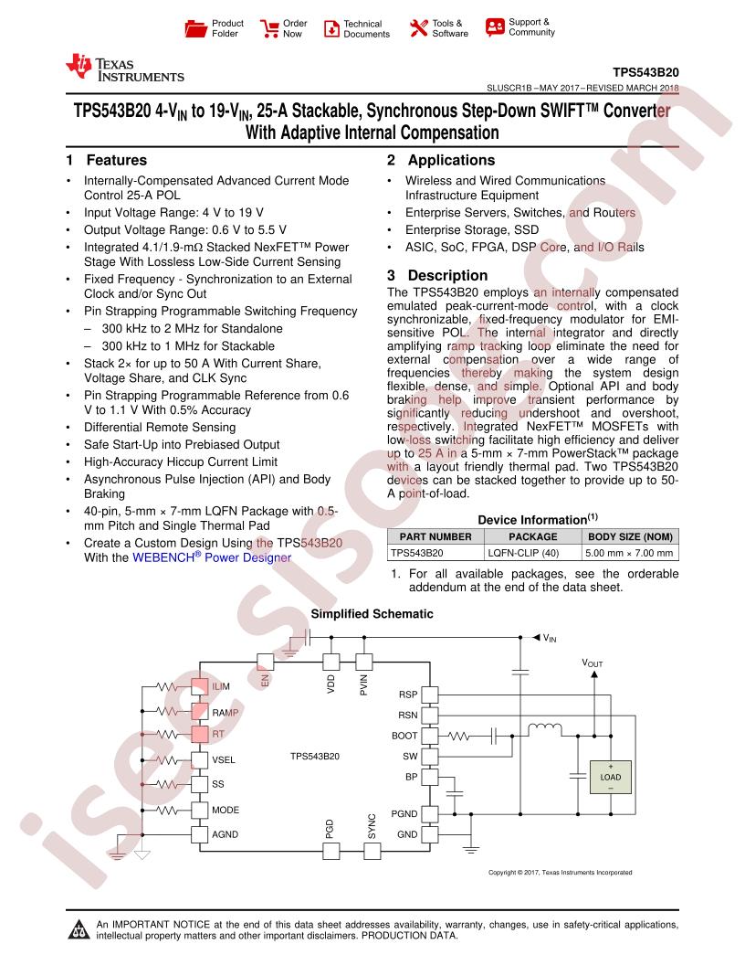 TPS543B20 Datasheet