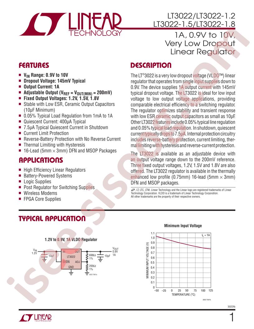 LT3022 Datasheet