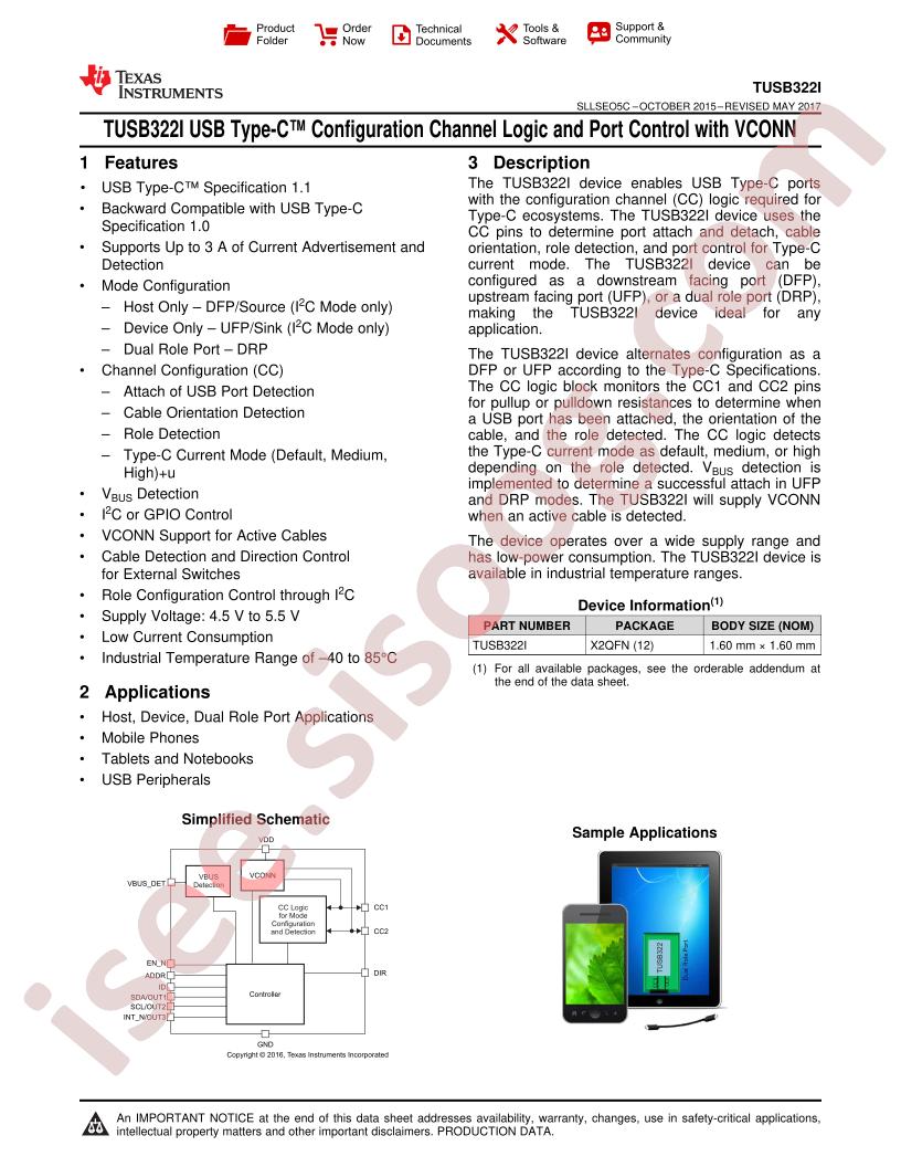 TUSB322I Datasheet