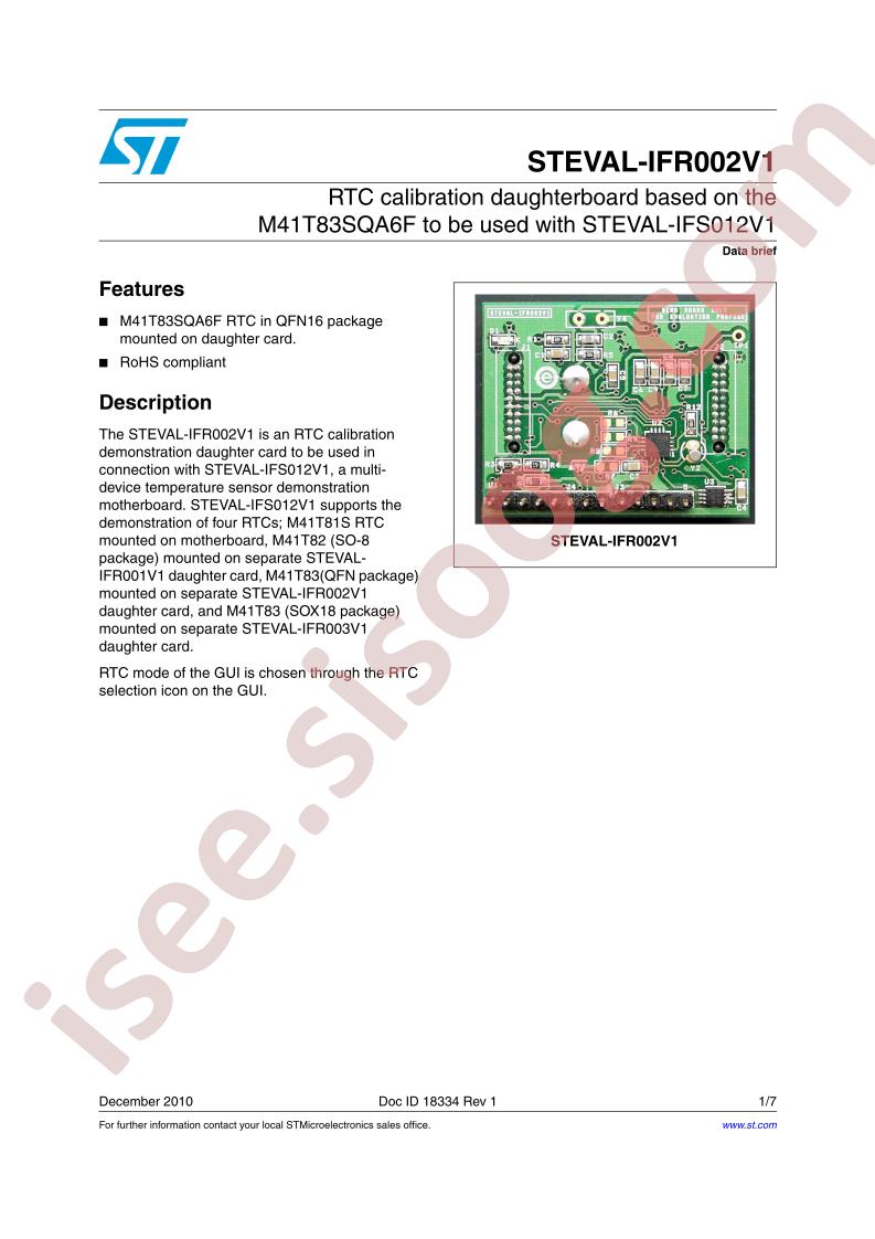 STEVAL-IFR002V1 Data Brief