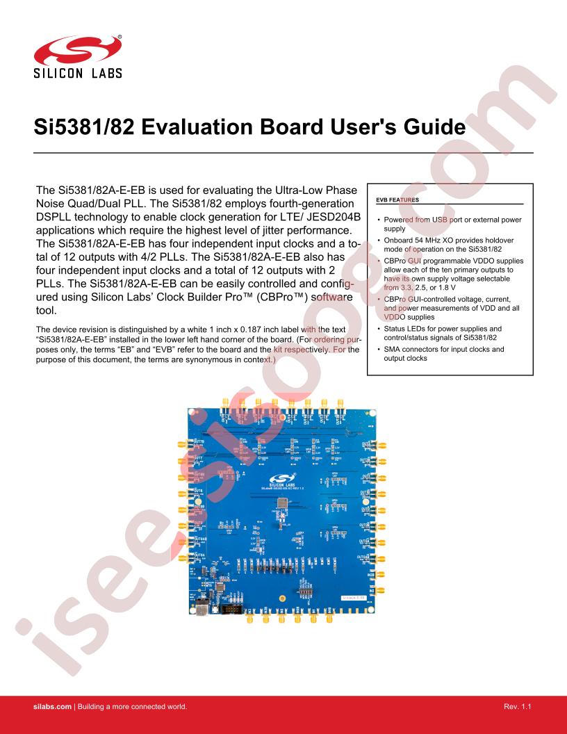 Si5381, Si5382 Eval Brd User Guide